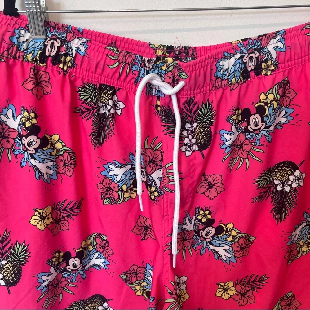 Disney Mickey Mouse Floral Pink Men's Swim Shorts Size XXL